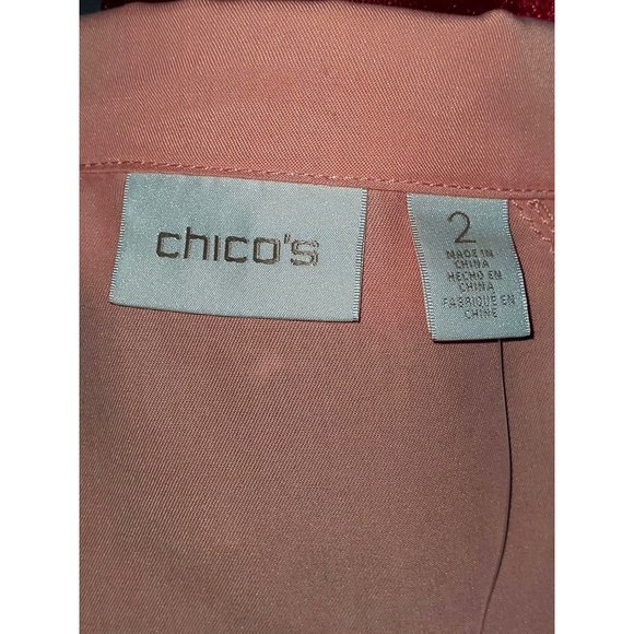 NWT Chico's Twill Utility Lightweight Jacket Women's Royal Peach Size 2 /L 1047 - Picture 8 of 10